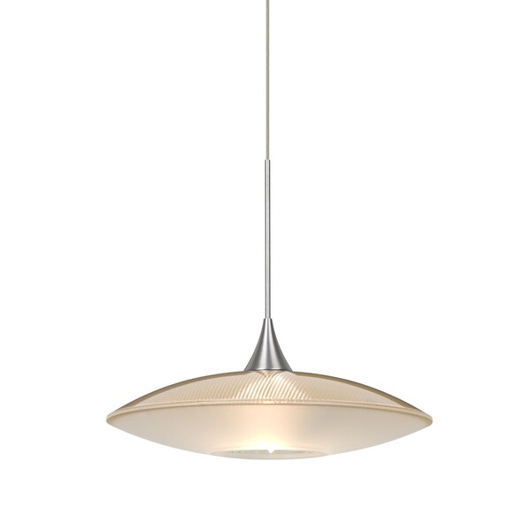 Besa Lighting Spazio Cord Pendant, Gold/Frost, Satin Nickel, 1x3W LED 1XT-6294GD-LED-SN - main